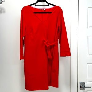 Betabrand Tomato Red faux wrap dress in Large